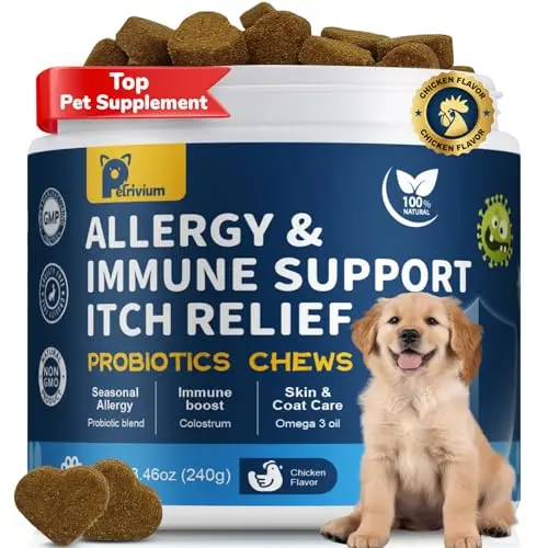 Petrivium dog allergy and itch relief chews bottle