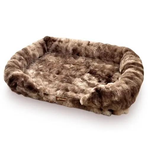 Pelsbarn luxurious orthopedic dog bed with velvety cover and therapeutic foam
