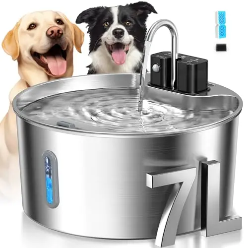 Voluas wireless stainless steel dog water fountain with large capacity