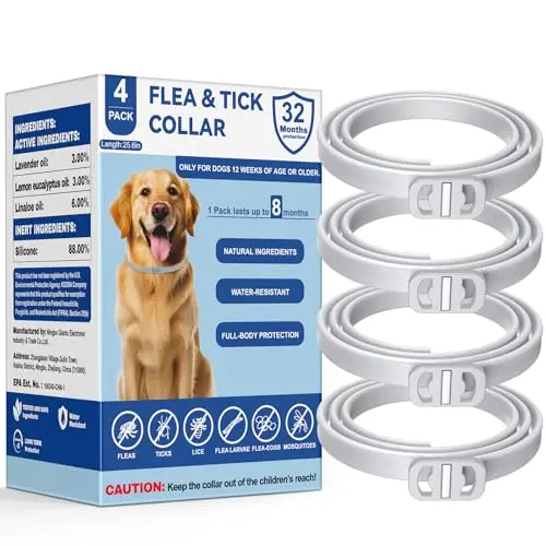 KOOSA 4-pack flea and tick collar for dogs with natural oils