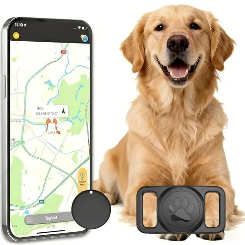 MDTZULIK black GPS dog tracker with paw pattern