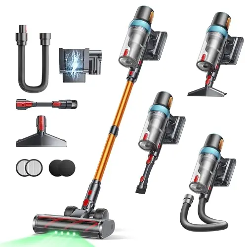 INTETURE BP40 gold cordless vacuum with extendable hose and wall mount