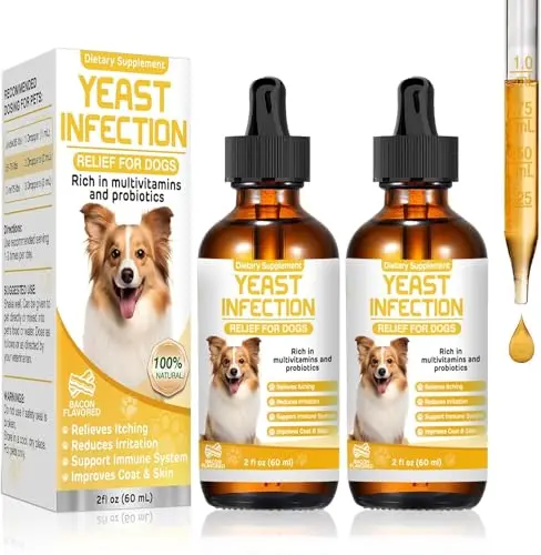 ZZTRMY Yeast Infection Treatment Liquid Drops for Dogs in a bottle with dropper