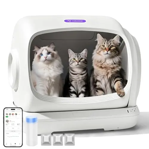 Robotail 106L XXXL white open-top automatic cat litter box