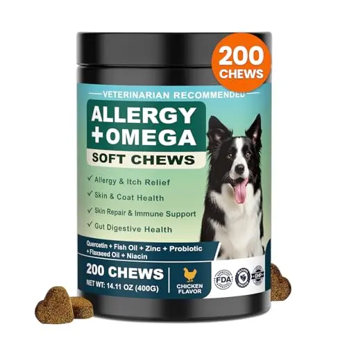 YYTKMY Dog Allergy Chews with Omega 3 for itching and immune support