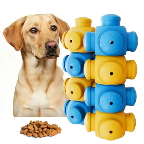HOUNDGAMES Dog Puzzle Toy set in blue and yellow with multiple pieces