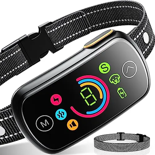 Seepark AI Professional Bark Collar with metal clasp in black