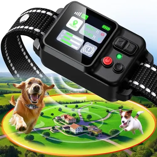 PRTRFLC GPS dog collar fence in jet black with buckle closure