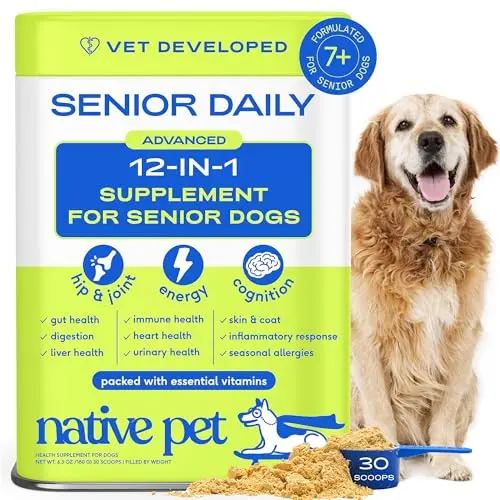 Native Pet senior dog vitamin powder for comprehensive wellness
