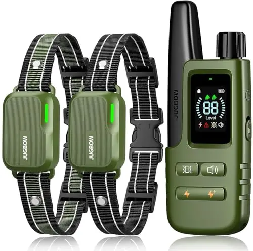 Jugbow waterproof shock collar for two dogs with remote and charging cable