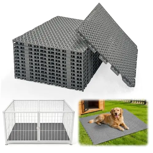 Bhyhok grey interlocking dog kennel flooring tiles with drainage gaps