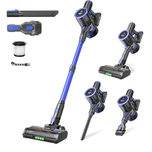 UKDMROX E23 blue cordless stick vacuum cleaner with anti-tangle brush