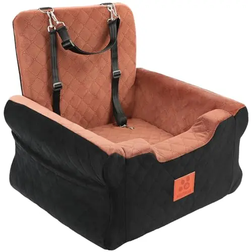 NEEZUKAR dog car seat with plush memory foam and storage