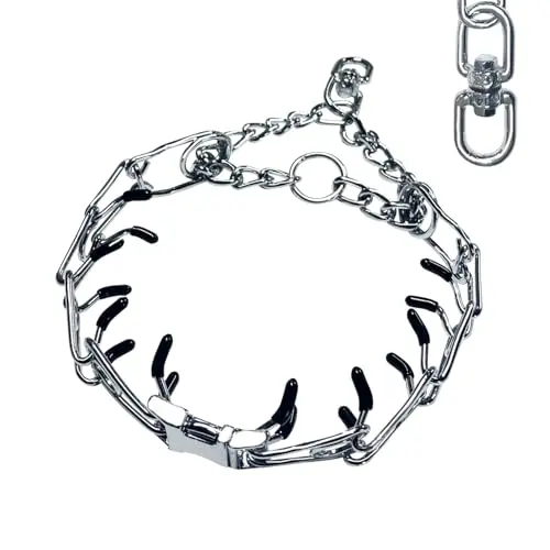 Freedom&Soul no pull collar in silver with quick-release buckle and rubber cover