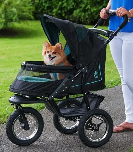 Pet Gear NV stroller in caribbean blue with gel tires and included pad