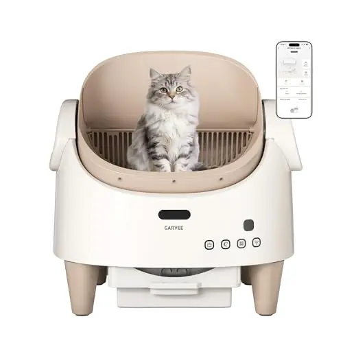 Garvee automatic self-cleaning litter box with open top design