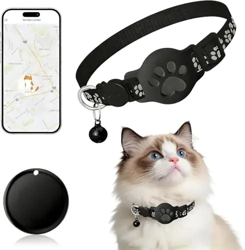 GPS tracker collar for cats compatible with Google Find My Device