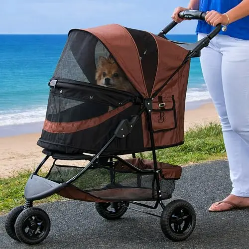 Pet Gear Special Edition stroller with no-zip entry and coffee bean color