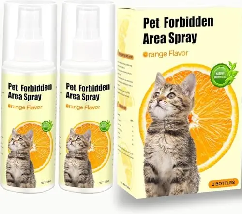 NAKESY two-pack of orange cat deterrent spray bottles