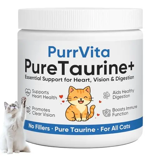 PurrVita taurine powder supplement for cats in a 200g package under PLYNXE brand