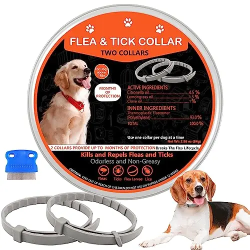 PUBAMALL 2-pack dark orange flea collar for dogs