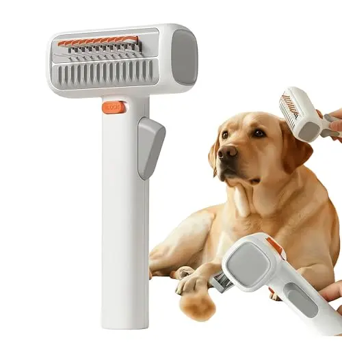 Generic 2-in-1 pet self-detangling and grooming comb