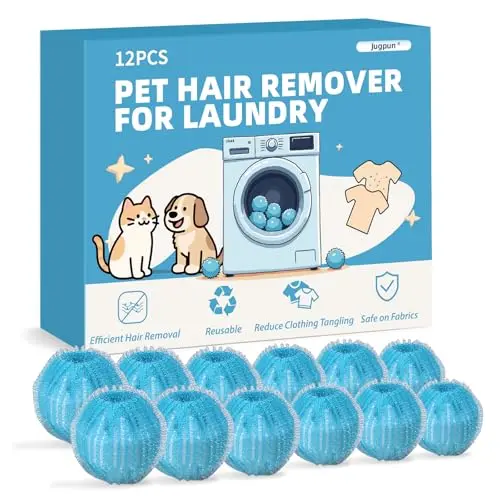 Jugpun 12-piece reusable pet hair remover balls