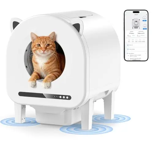pupbay Automatic Self-Cleaning Cat Litter Box for large cats