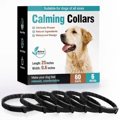 ZHANGK 6-pack black calming collar for dogs with adjustable design
